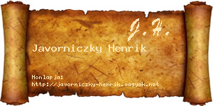 Javorniczky Henrik névjegykártya